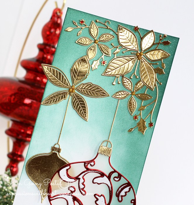 Pam Sparks Elliana Ornament and Poinsettia Close 1