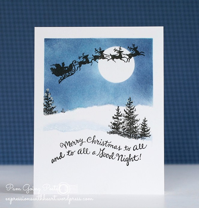 Pam Sparks One Layer Santa Night Scene