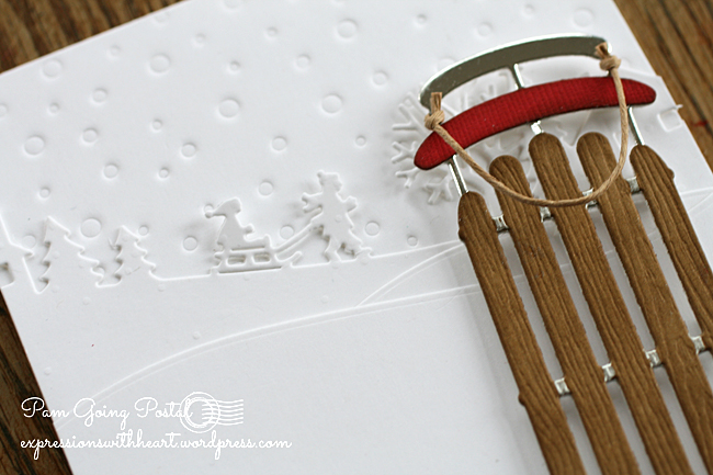 Pam Sparks Sledding Winter Scene Close