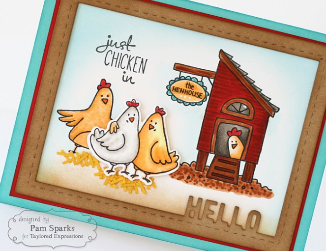 Pam Sparks Happy Hens Hello Frame Close