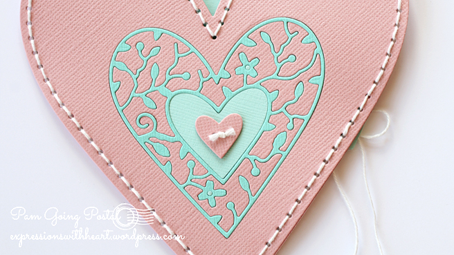 Pam Sparks Plush Heart Pocket Cardstock Front Close