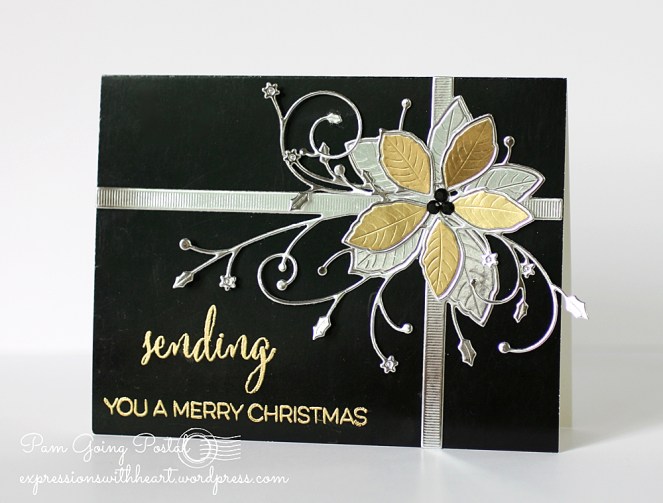 Pam Sparks Gift Wrapped Poinsettia Black