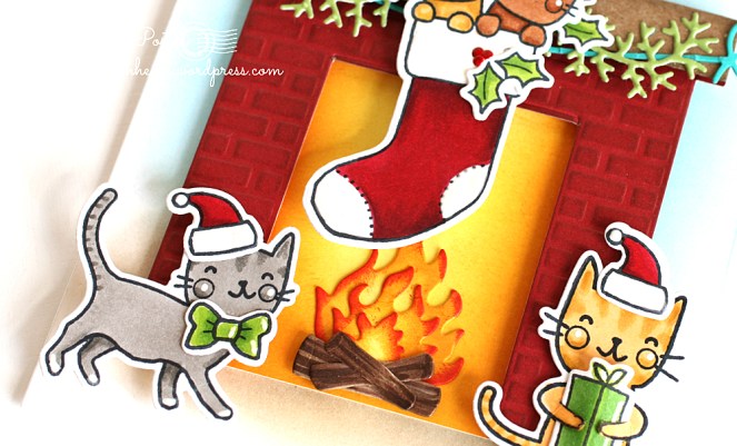 pam-sparks-purr-fect-c-mas-fireplace-bow-kitty-close