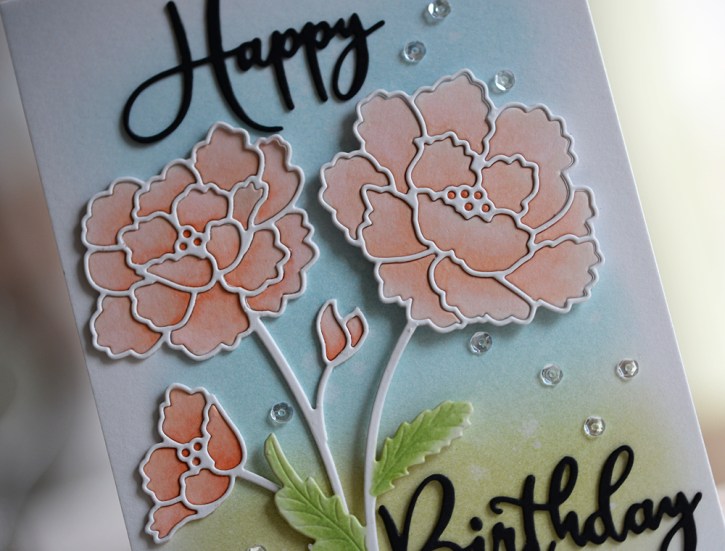 Memory Box Budding Peony and Blooming Peony Stem…