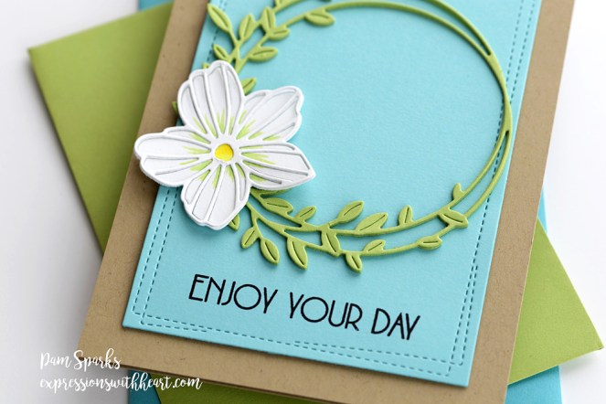 Memory Box Small Cosmos and Jovial Wreath CAS Card…