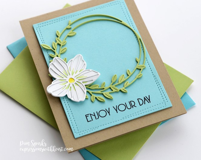 Memory Box Small Cosmos and Jovial Wreath CAS Card…
