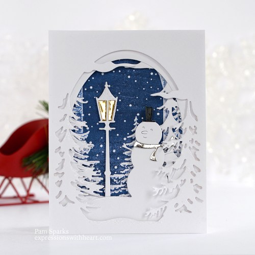 Memory Box Oval Snowman Collage Tunnel Card…