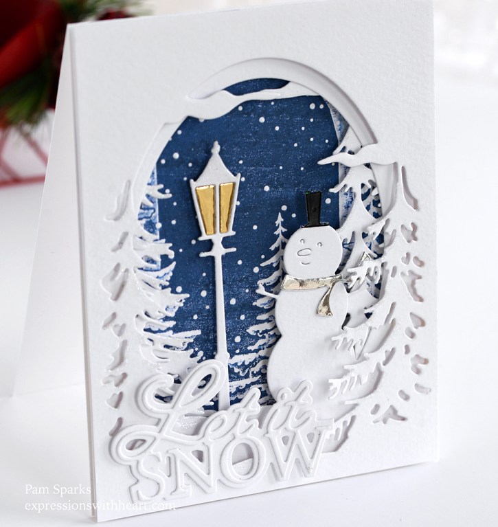 Memory Box Oval Snowman Collage Tunnel Card…