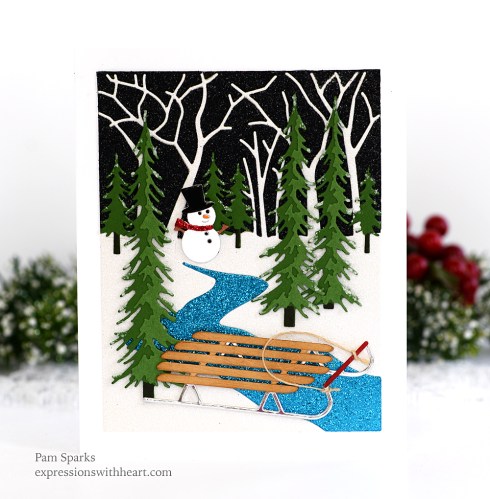 Memory Box Forest Path Winter Scene Card…