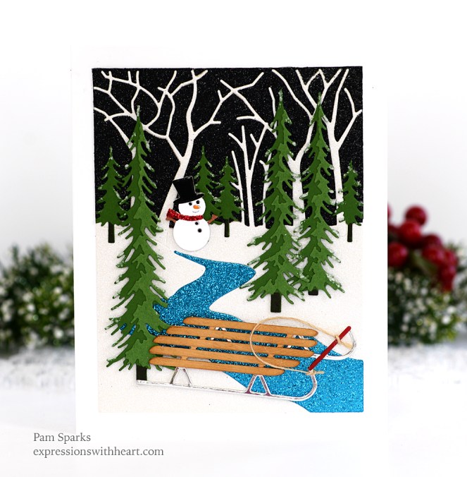 Memory Box Forest Path Winter Scene Card…