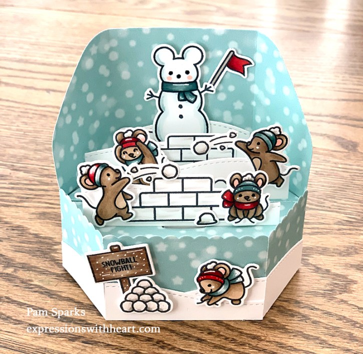 Lawn Fawn Snowball Fight Platform Pop-Up Interactive Card…