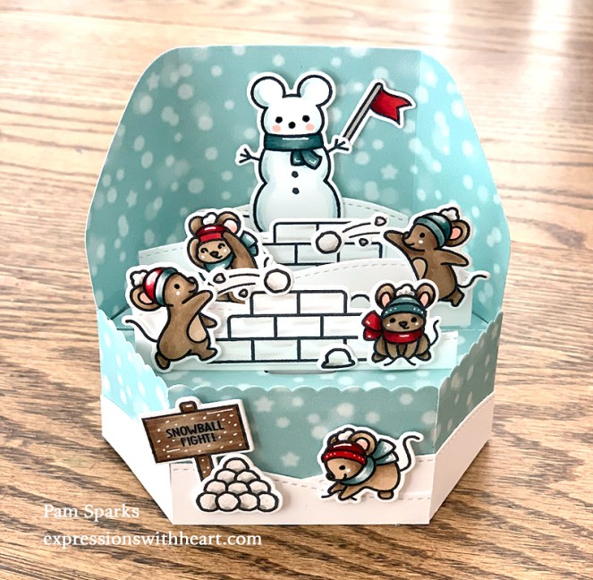 Lawn Fawn Snowball Fight Platform Pop-Up Interactive Card…