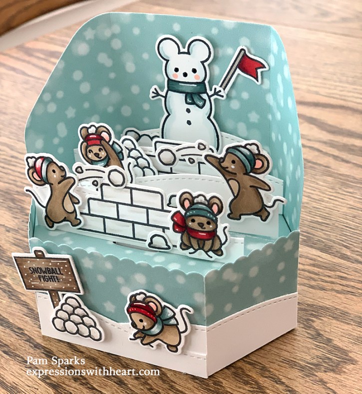 Lawn Fawn Snowball Fight Platform Pop-Up Interactive Card…