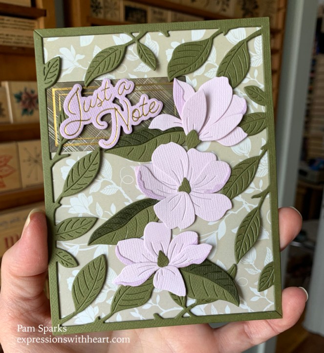 Memory Box Magnolia Blossom Trio and Vibrant Leaf Corner Card…