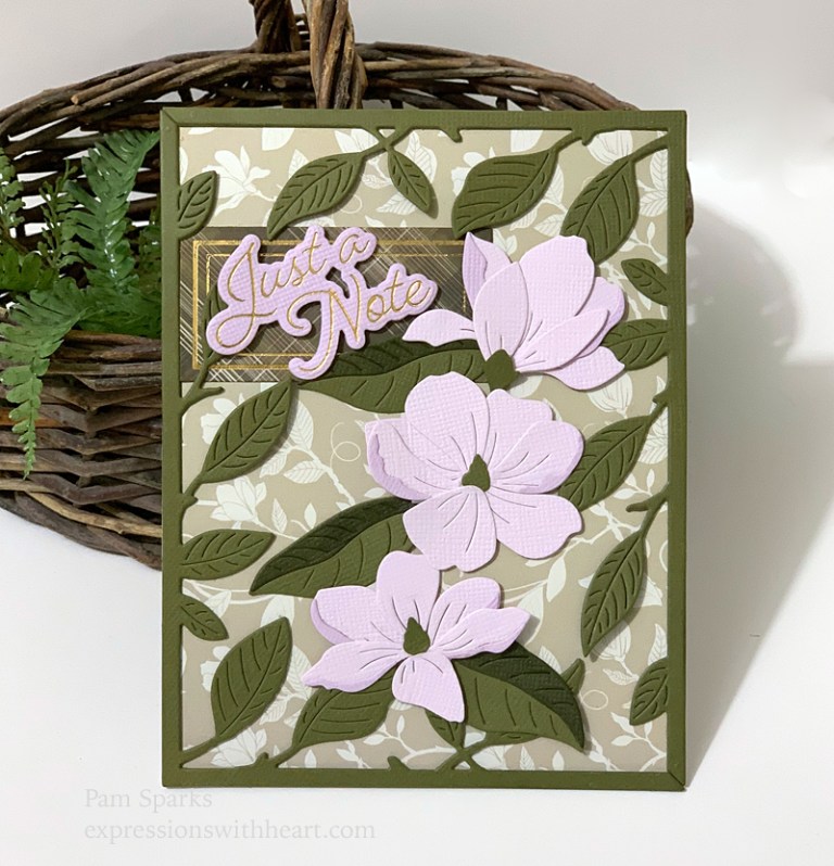 Memory Box Magnolia Blossom Trio and Vibrant Leaf Corner Card…
