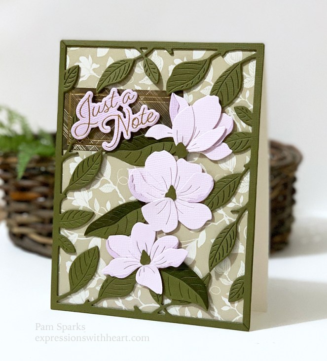 Memory Box Magnolia Blossom Trio and Vibrant Leaf Corner Card…