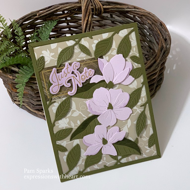 Memory Box Magnolia Blossom Trio and Vibrant Leaf Corner Card…