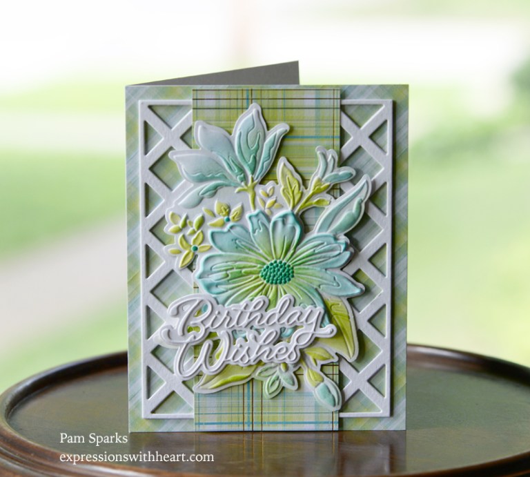 Memory Box 3D Prägeschablone & Stanze - EF1026 Gracious Floral 3D Embossing Folder + passende Stanzschablone