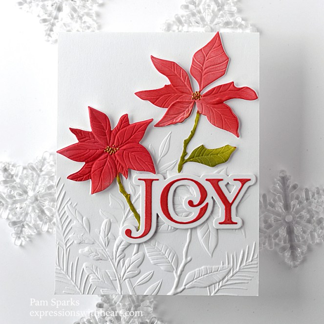 Two Cards with Memory Box Perfect Poinsettias 3D Embossing Folder and ...