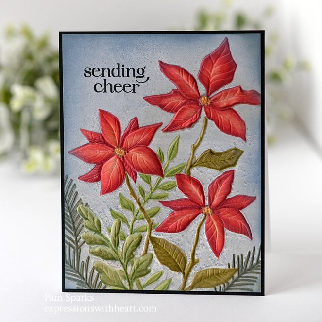Two Cards with Memory Box Perfect Poinsettias 3D Embossing Folder and ...