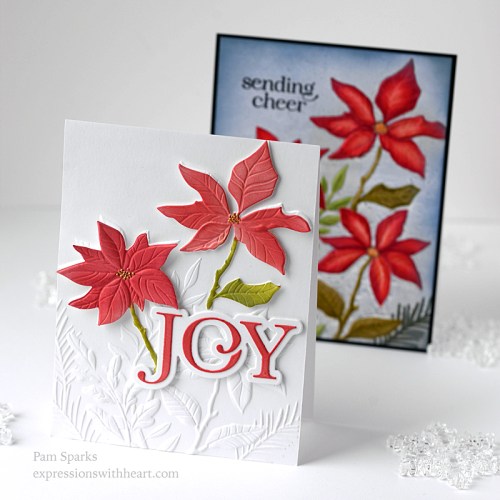 Two Cards with Memory Box Perfect Poinsettias 3D Embossing Folder and ...