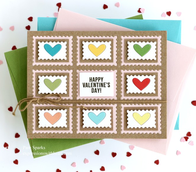 Simon Says Stamp Postage Collage Cover Card with Fresh Brewed Hearts…